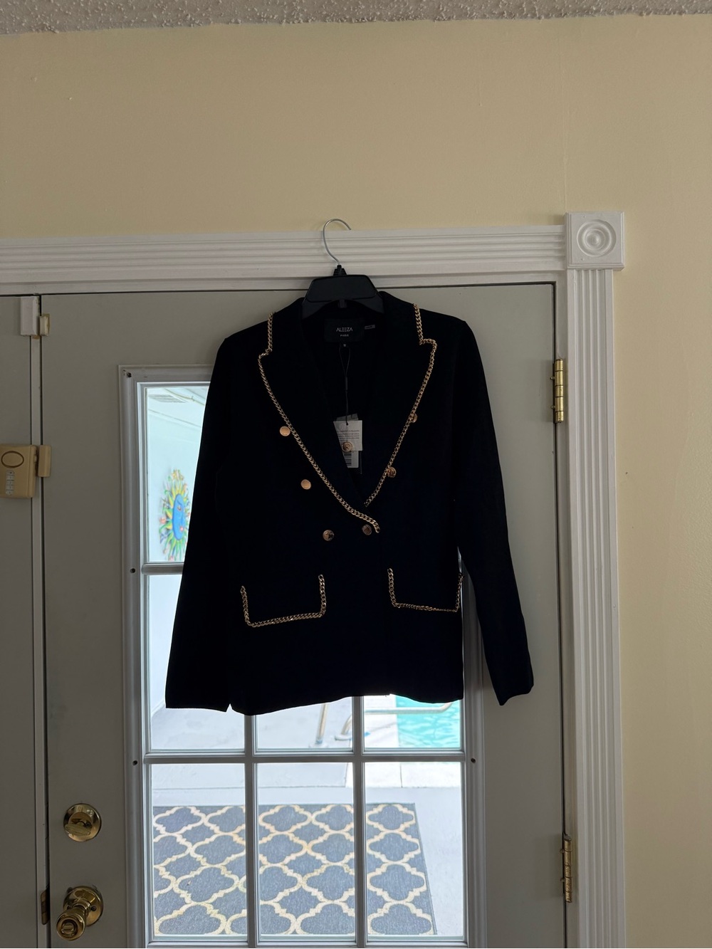 Aleeza Paris Black Odette Double-Breasted Blazer 1X - Picture 2 of 3